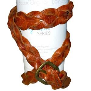 Motif 56 Vintage Braided Brown Leather Belt size Large